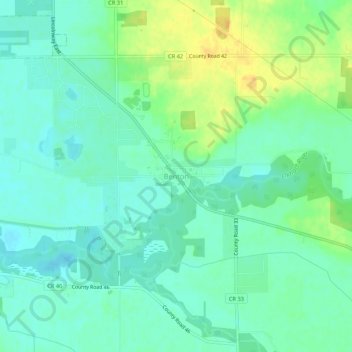 Topografisk kort Benton, højde, terræn