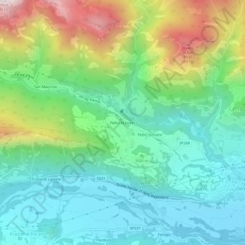 Topografisk kort Fedio Massolo, højde, terræn