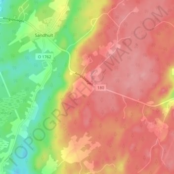 Topografisk kort Götsered, højde, terræn