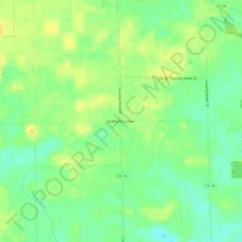 Topografisk kort Stafford Center, højde, terræn