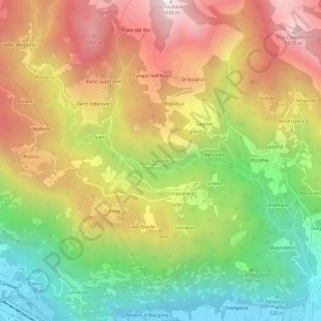 Topografisk kort Ravoire, højde, terræn