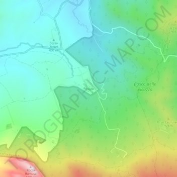 Topografisk kort Ficuzza, højde, terræn
