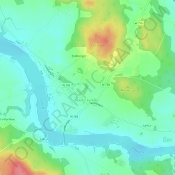 Topografisk kort Stora Skedvi, højde, terræn