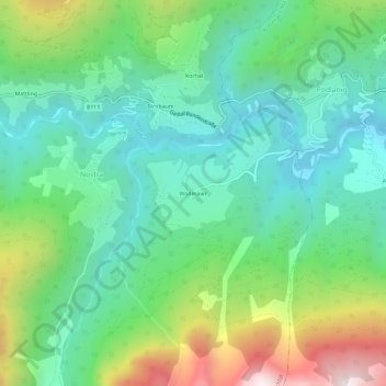 Topografisk kort Wodmaier, højde, terræn
