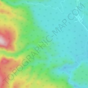Topografisk kort Batulappa, højde, terræn