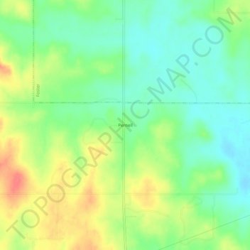 Topografisk kort Pernell, højde, terræn