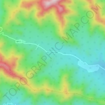 Topografisk kort El Gallinato, højde, terræn