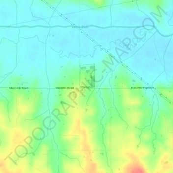 Topografisk kort Macomb, højde, terræn