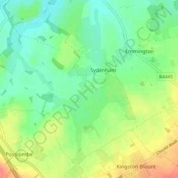 Topografisk kort Kingston Stert, højde, terræn