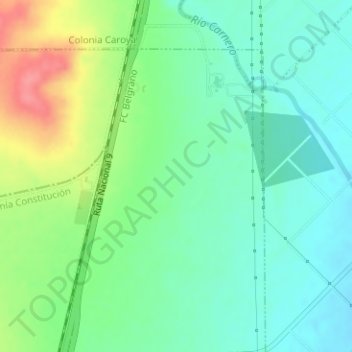 Topografisk kort Rosario, højde, terræn