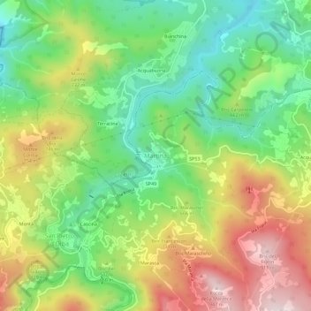 Topografisk kort Martina, højde, terræn