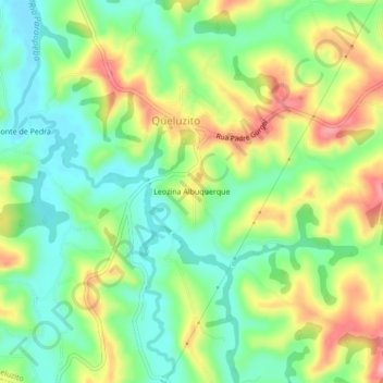 Topografisk kort Leozina Albuquerque, højde, terræn
