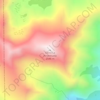 Topografisk kort Cerro La Atravesada, højde, terræn