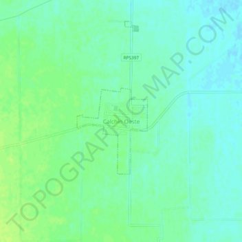 Topografisk kort Calchín Oeste, højde, terræn