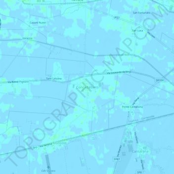 Topografisk kort Concadalbero, højde, terræn