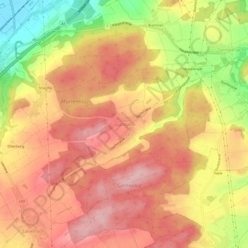 Topografisk kort Lurtigen, højde, terræn