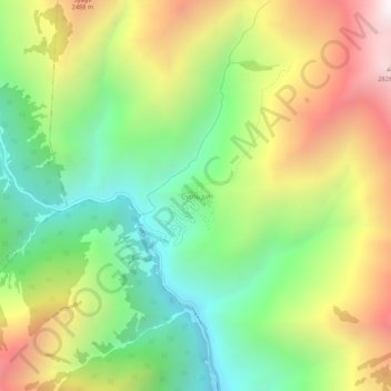 Topografisk kort Сильди, højde, terræn