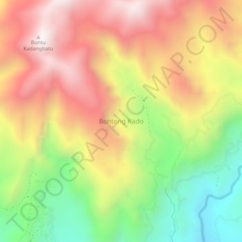 Topografisk kort Benteng Kado, højde, terræn