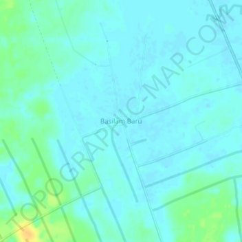Topografisk kort Basilam Baru, højde, terræn