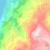 Topografisk kort Εξάνθεια, højde, terræn