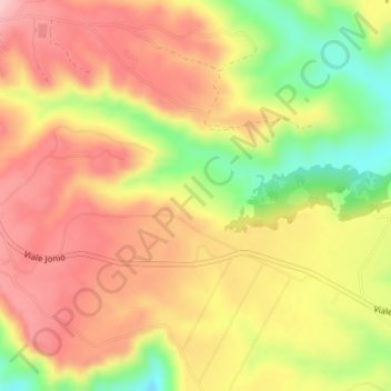 Topografisk kort Terranova, højde, terræn