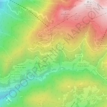 Topografisk kort Plancios, højde, terræn