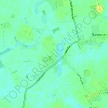 Topografisk kort Lissett, højde, terræn