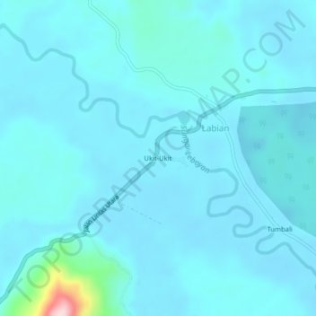 Topografisk kort Ukit-Ukit, højde, terræn