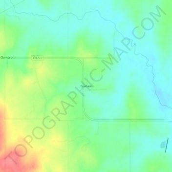 Topografisk kort Graham, højde, terræn