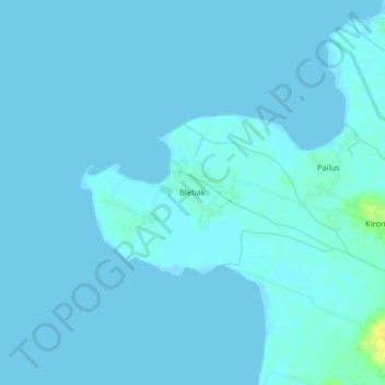 Topografisk kort Blebak, højde, terræn