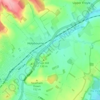 Topografisk kort Neatham, højde, terræn