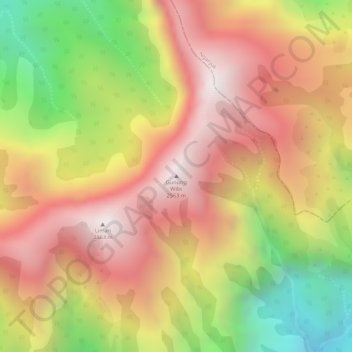 Topografisk kort Mount Wilis, højde, terræn