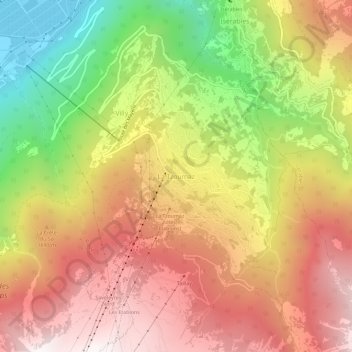 Topografisk kort La Tzoumaz, højde, terræn