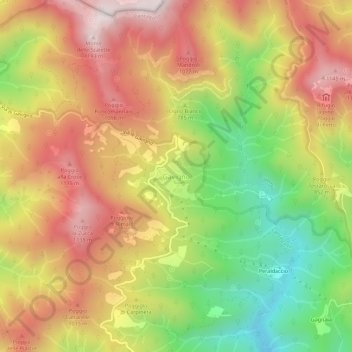 Topografisk kort Gavigno, højde, terræn
