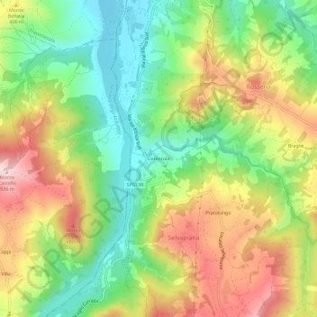 Topografisk kort Cerezzola, højde, terræn