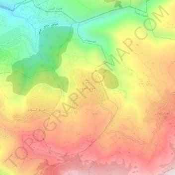 Topografisk kort Jouar El Houz, højde, terræn