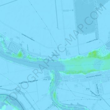 Topografisk kort Villaregia, højde, terræn