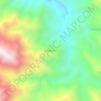 Topografisk kort Sikamase, højde, terræn