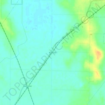 Topografisk kort Bushrod, højde, terræn