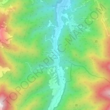 Topografisk kort San Bartolomeo, højde, terræn
