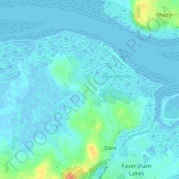 Topografisk kort Uplees, højde, terræn