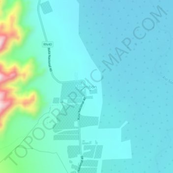 Topografisk kort Tolombón, højde, terræn