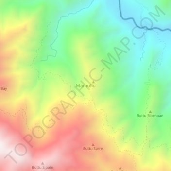Topografisk kort Mamullu, højde, terræn