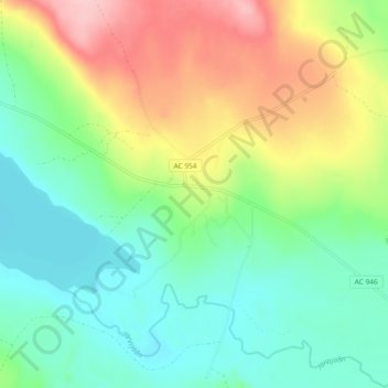 Topografisk kort Järvsjö, højde, terræn