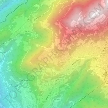 Topografisk kort Les Ecovets, højde, terræn