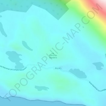 Topografisk kort Cerro La Bandera, højde, terræn