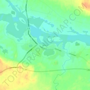 Topografisk kort Vittangi, højde, terræn