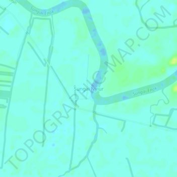 Topografisk kort Sungai Nyiur, højde, terræn