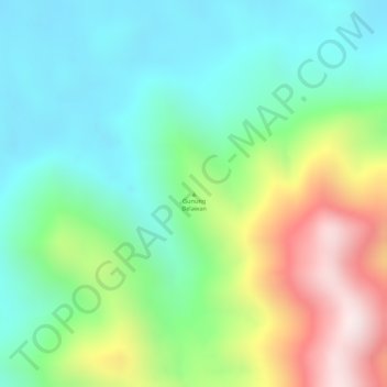 Topografisk kort Gunung Belawan, højde, terræn