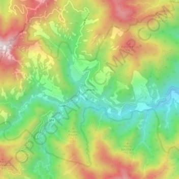 Topografisk kort Corniolo, højde, terræn